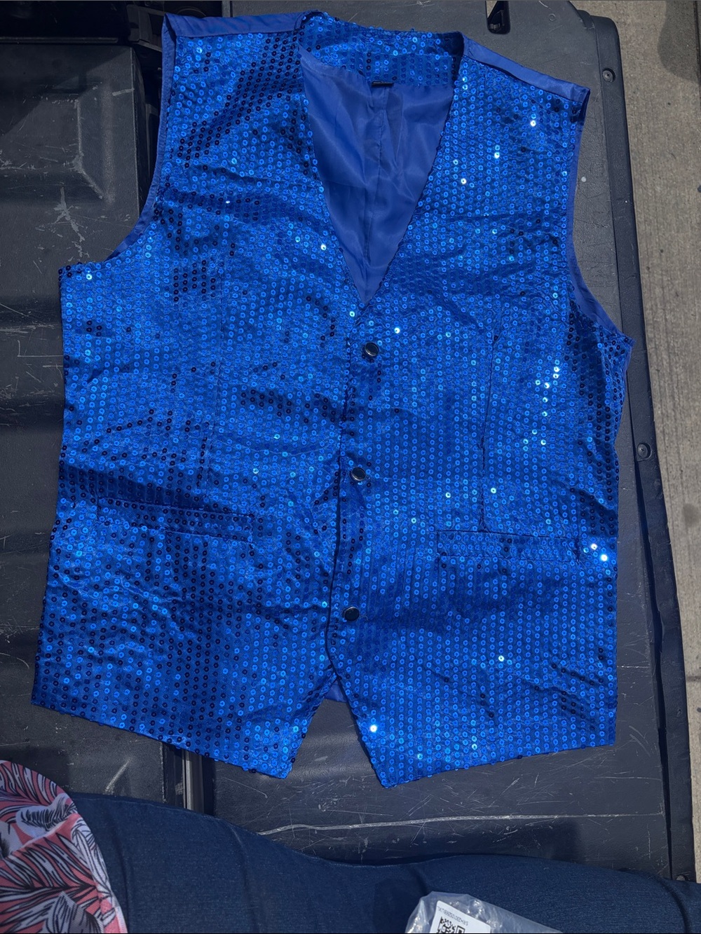 Men's Royal Blue Sequin Vest